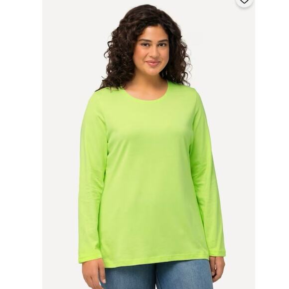 Ulla Popken Womans Shirt 20/22 Basic Round Neck Long Sleeve Soft Cotton Tee - Picture 2 of 7